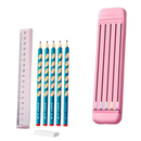 Hard Pencil Case with Pencils & Ruler
