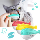 Fish shaped refillable cat toothbrush